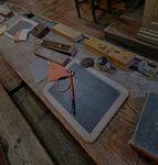 Schreibutensilien - Tafel und Griffel